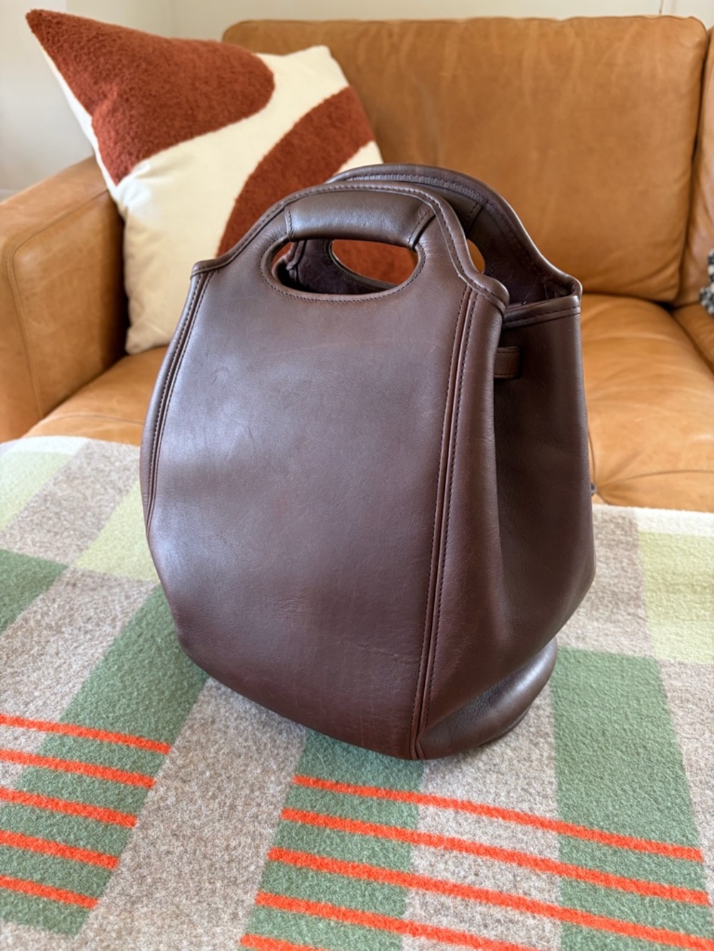 Vintage Coach Mahogany Drawstring Backpack